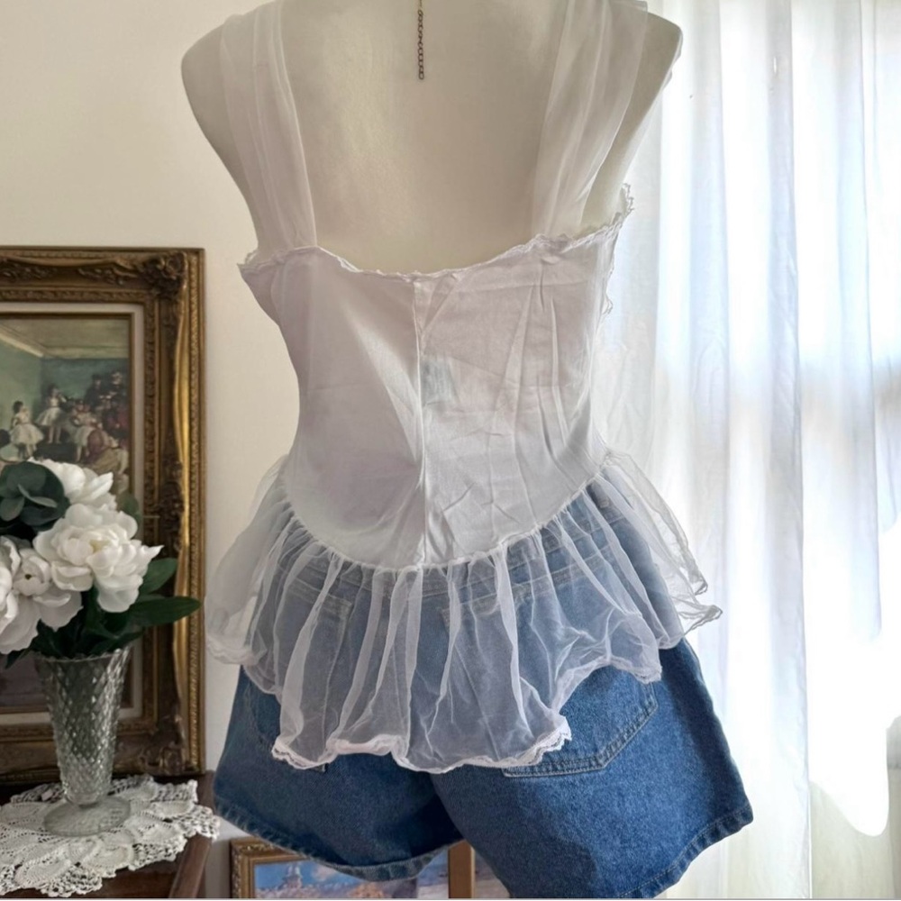 White Lace Camisole Top - Picture 3 of 6